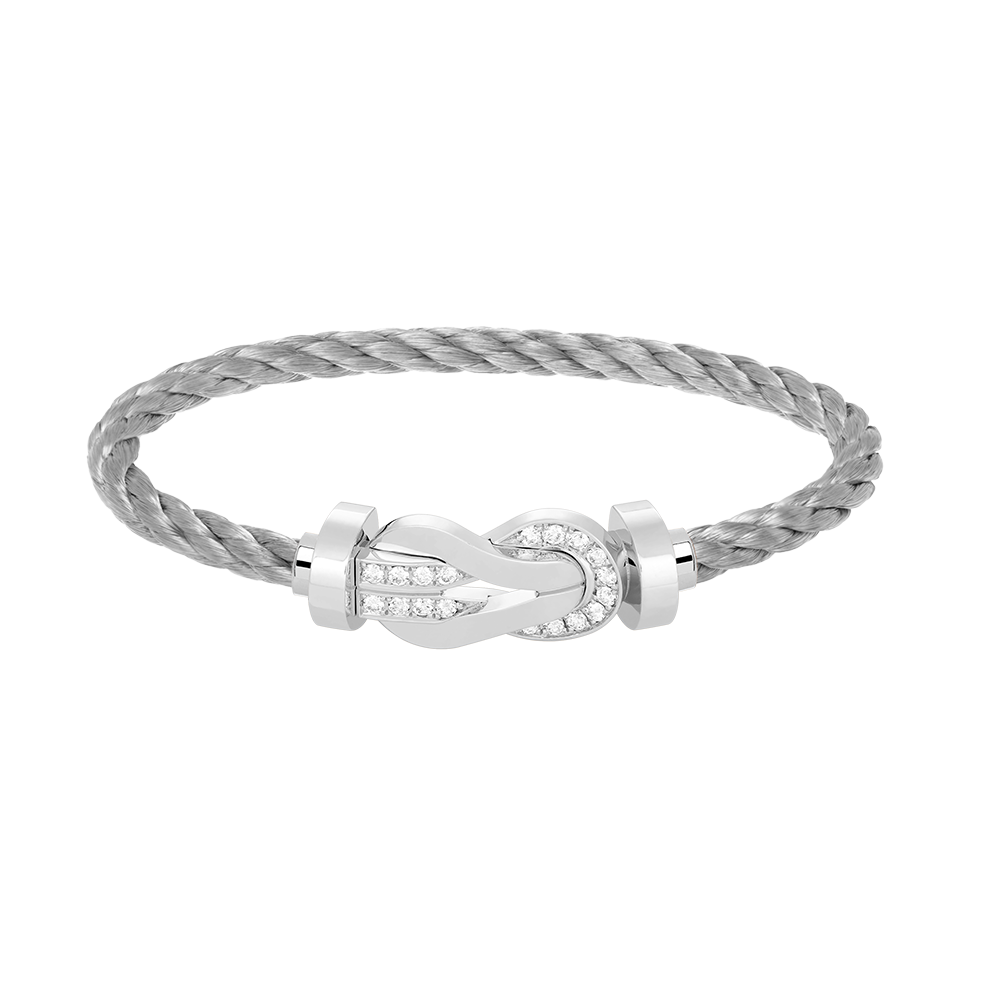 [Echo ]CHANCE LARGE 8 FIGURE BUCKLE HALF DIAMOND BRACELET SILVER