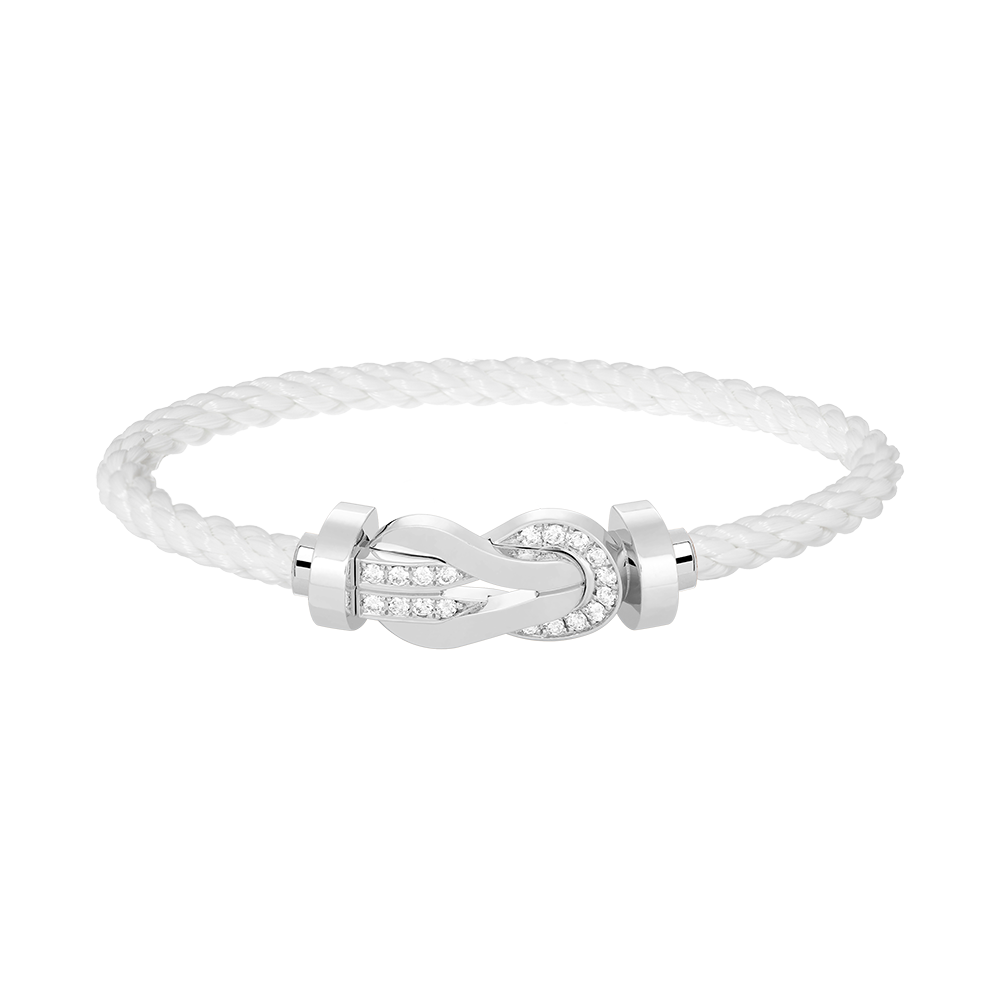 [Echo ]CHANCE LARGE 8 FIGURE BUCKLE HALF DIAMOND BRACELET SILVER