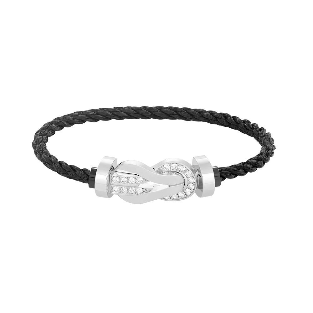 [Echo ]CHANCE LARGE 8 FIGURE BUCKLE HALF DIAMOND BRACELET SILVER