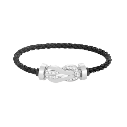 [Echo ]CHANCE LARGE 8 FIGURE BUCKLE HALF DIAMOND BRACELET SILVER
