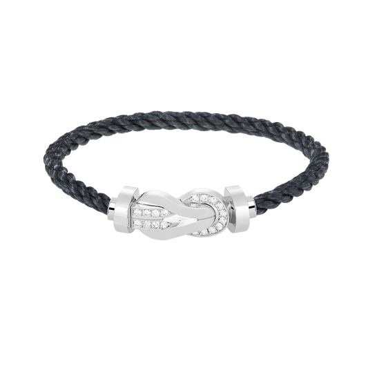[Echo ]CHANCE LARGE 8 FIGURE BUCKLE HALF DIAMOND BRACELET SILVER