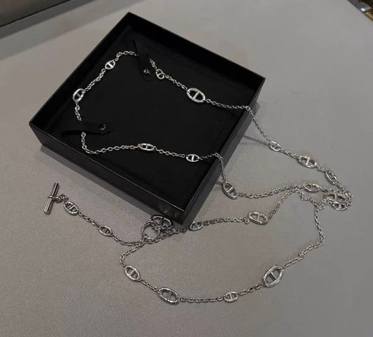 [ECHO ]HM CHAINE D'ANCRE PENDANT NECKLACE Pig's NoseSILVER