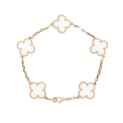[ECHO ]CLOVER 5 MOTIF ROCK CRYSTAL BRACELET
