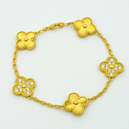 [Echo]CLOVER BRACELET 5 MOTIFS GOLD DIAMOND