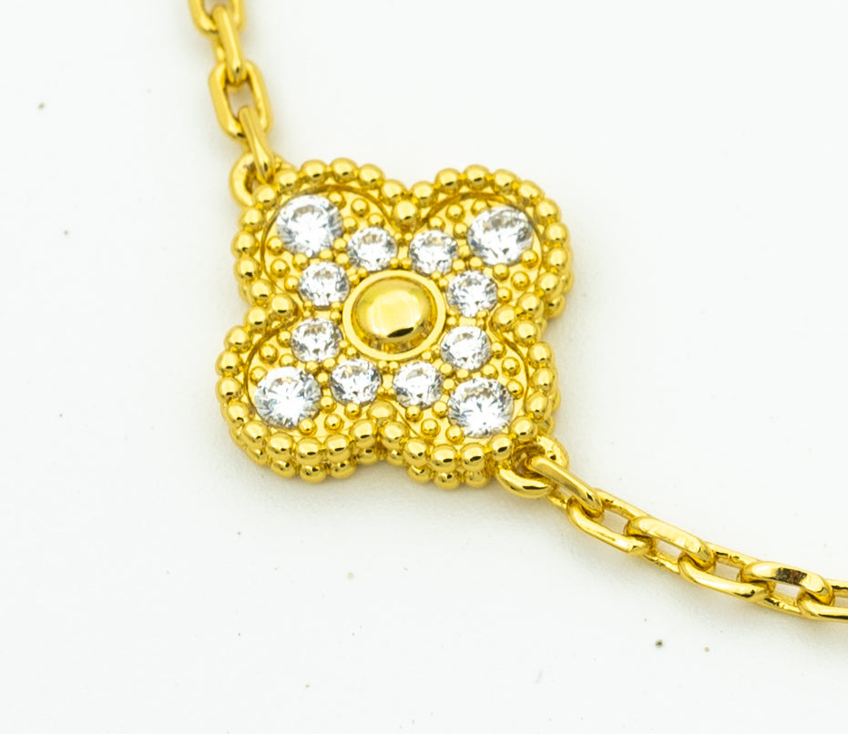 [Echo]CLOVER BRACELET 5 MOTIFS GOLD DIAMOND