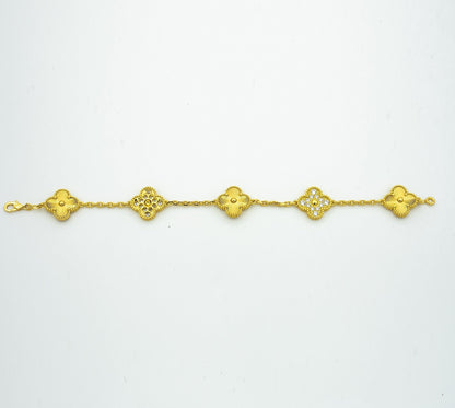 [Echo]CLOVER BRACELET 5 MOTIFS GOLD DIAMOND