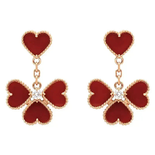 [Echo ]SWEET CLOVER CARNELIAN EARRINGS
