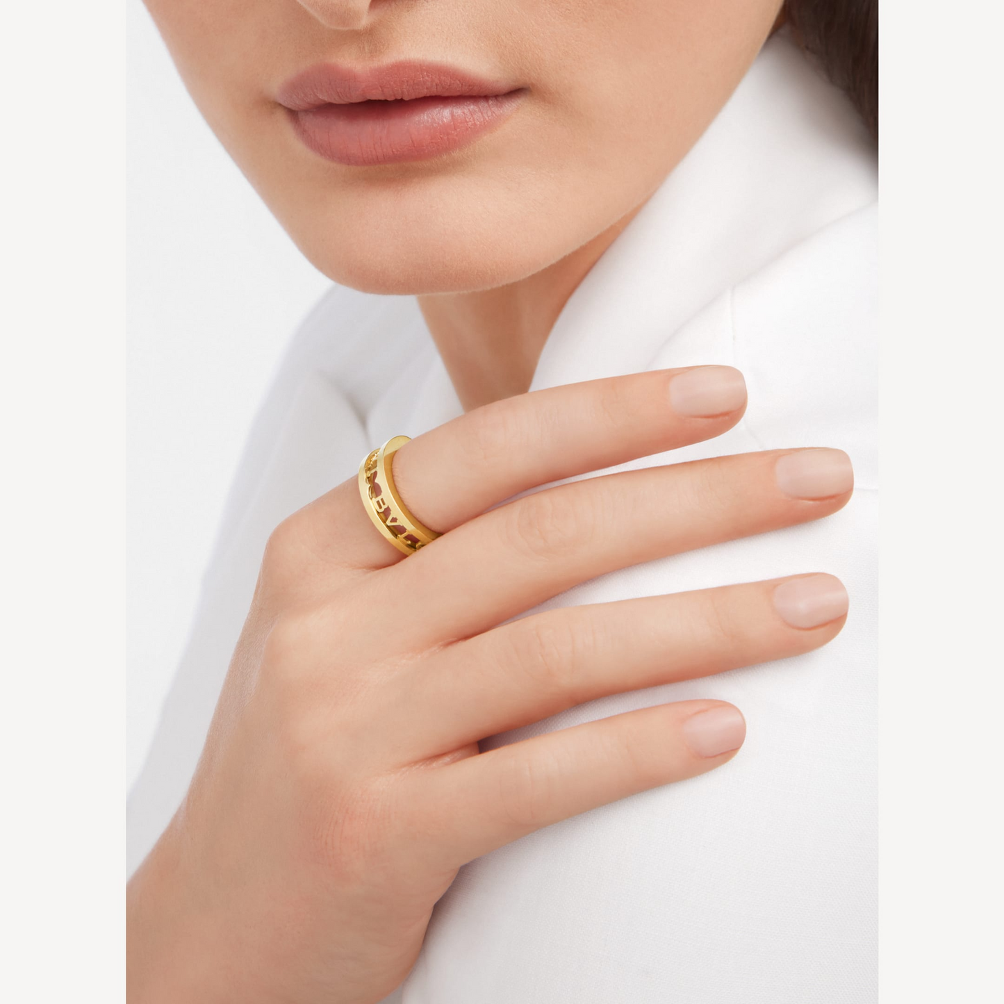 [Echo ]ZERO 1 ONE-BAND WITH OPENWORK LOGO SPIRAL RING