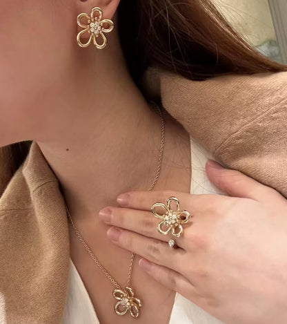 [ECHO ]NEW FLOWERLACE'S  SUNFLOWER STUD EARRINGS