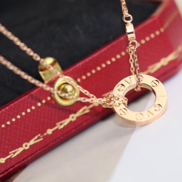 [Echo] LOVE Halskette verstellbar Roségold 2 Diamanten 