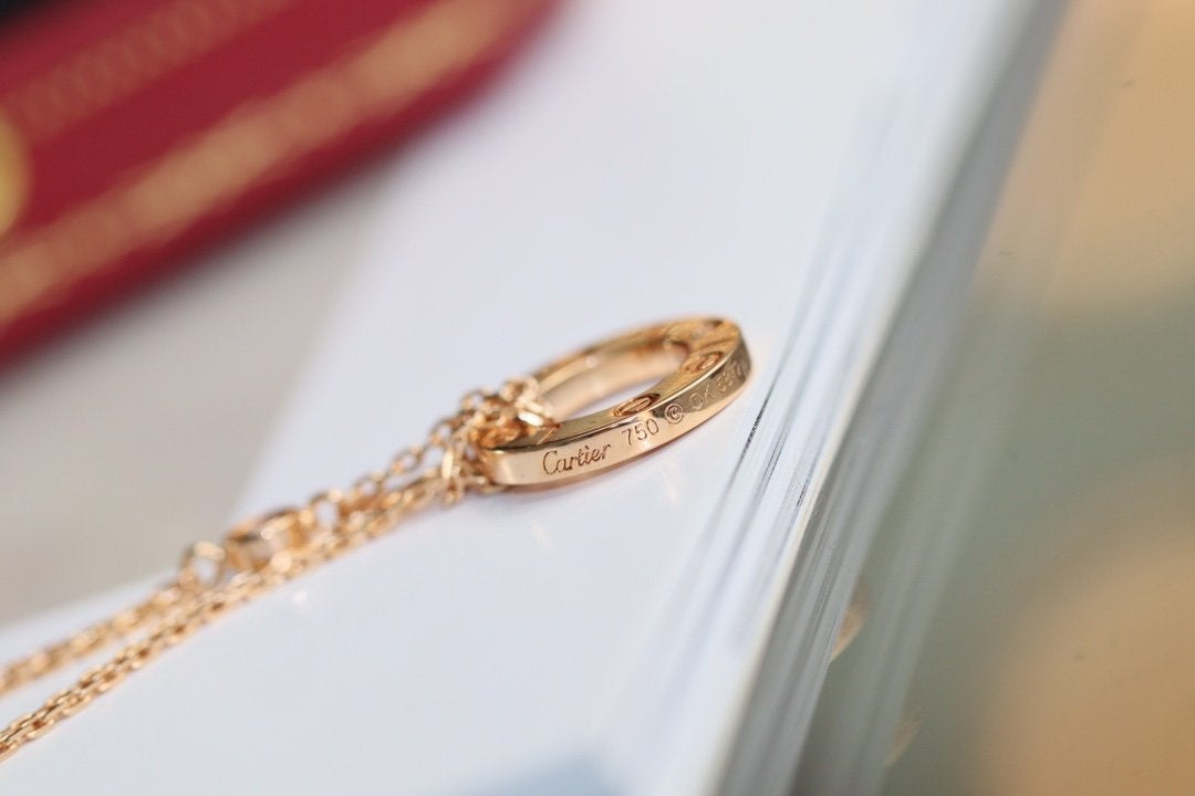 [Echo] LOVE Halskette verstellbar Roségold 2 Diamanten 