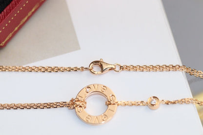 [Echo] LOVE Halskette verstellbar Roségold 2 Diamanten 