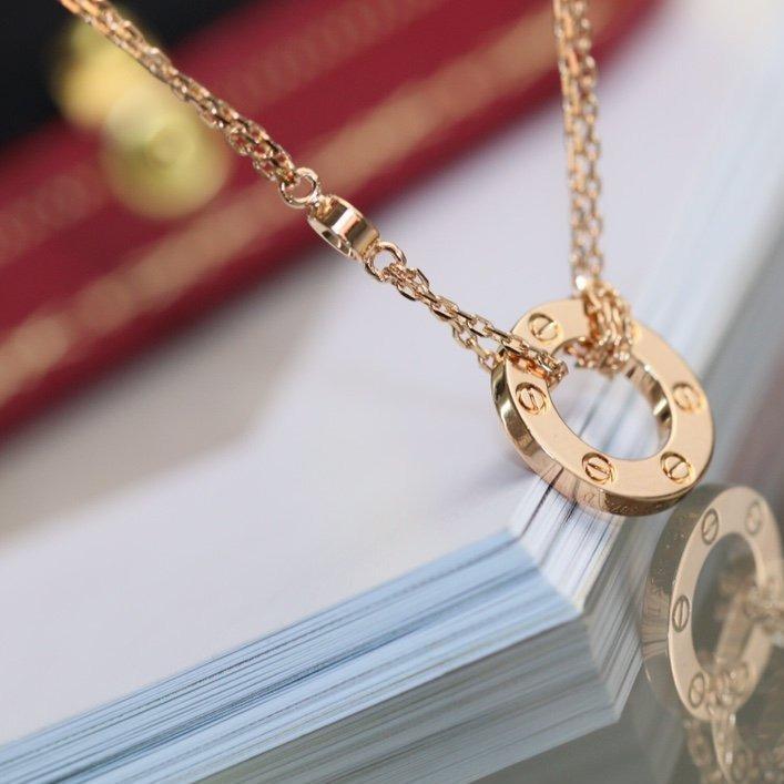 [Echo] LOVE Halskette verstellbar Roségold 2 Diamanten 