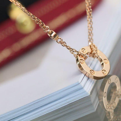 [Echo] LOVE Halskette verstellbar Roségold 2 Diamanten 