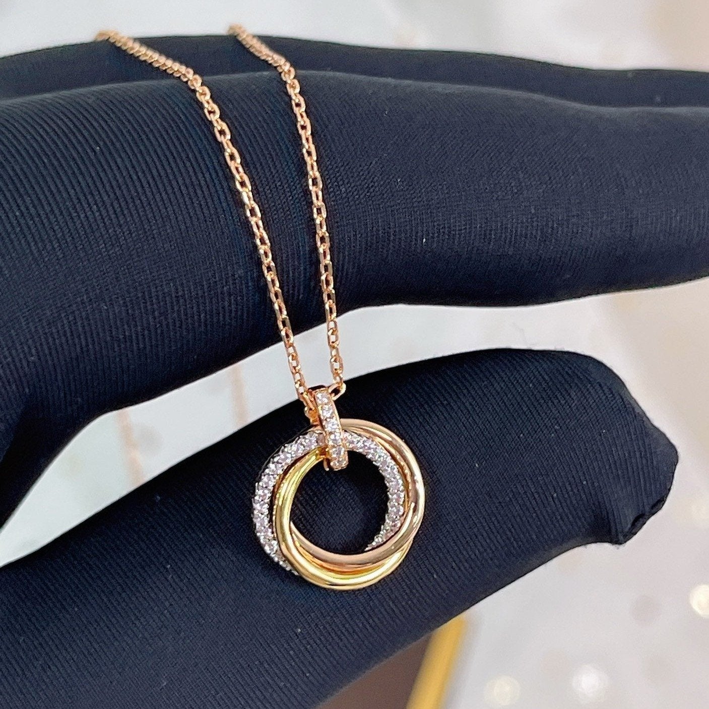 [Echo ]TRINITY HALSKETTE SILBER GOLD ROTGOLD DIAMANTEN 