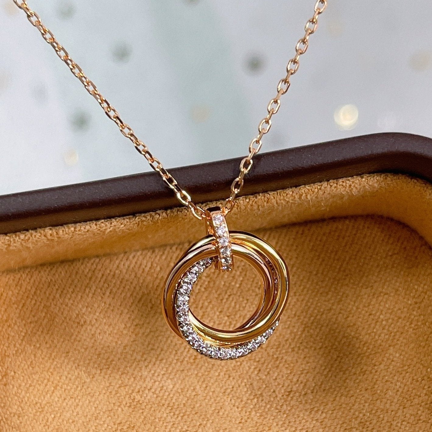 [Echo ]TRINITY HALSKETTE SILBER GOLD ROTGOLD DIAMANTEN 