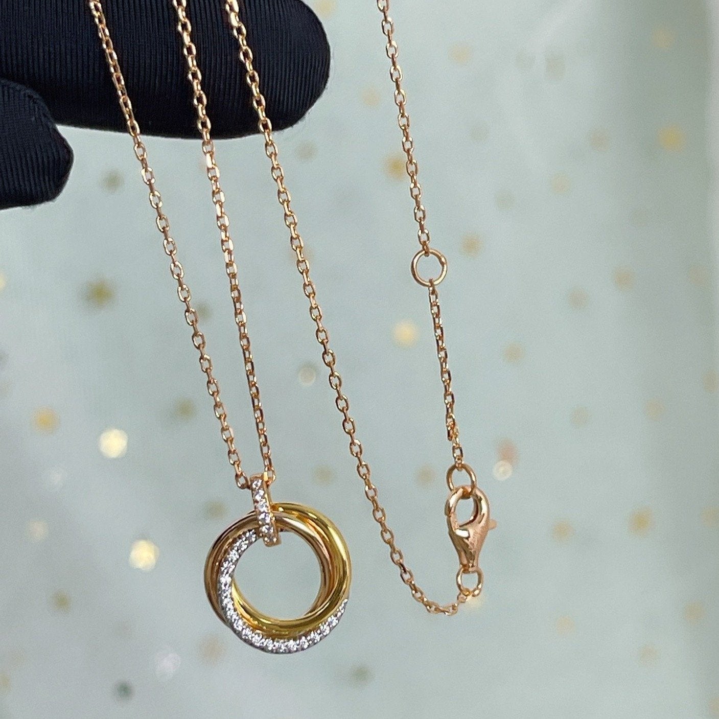 [Echo ]TRINITY HALSKETTE SILBER GOLD ROTGOLD DIAMANTEN 