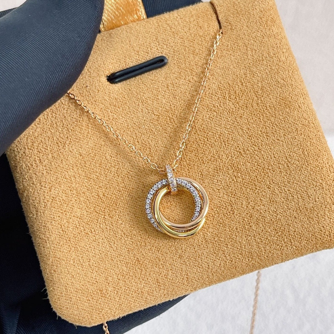 [Echo ]TRINITY HALSKETTE SILBER GOLD ROTGOLD DIAMANTEN 