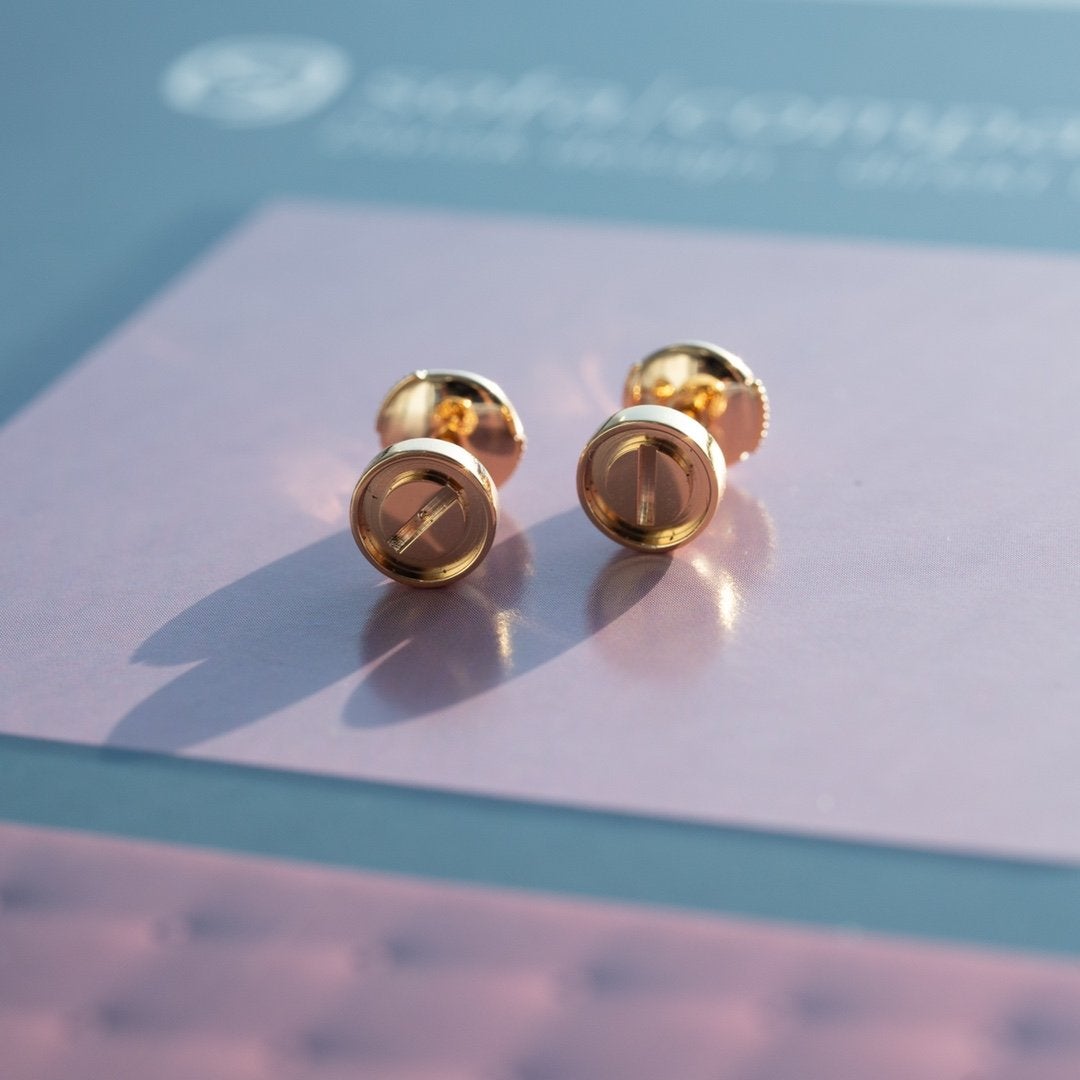[Echo ]LOVE EARRINGS PINK GOLD 10MM