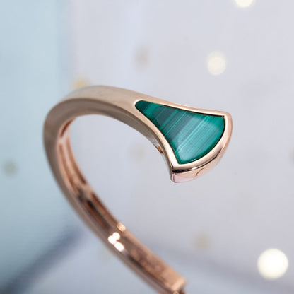 [Echo ]DREAM BRACELET OPEN MALACHITE PINK GOLD