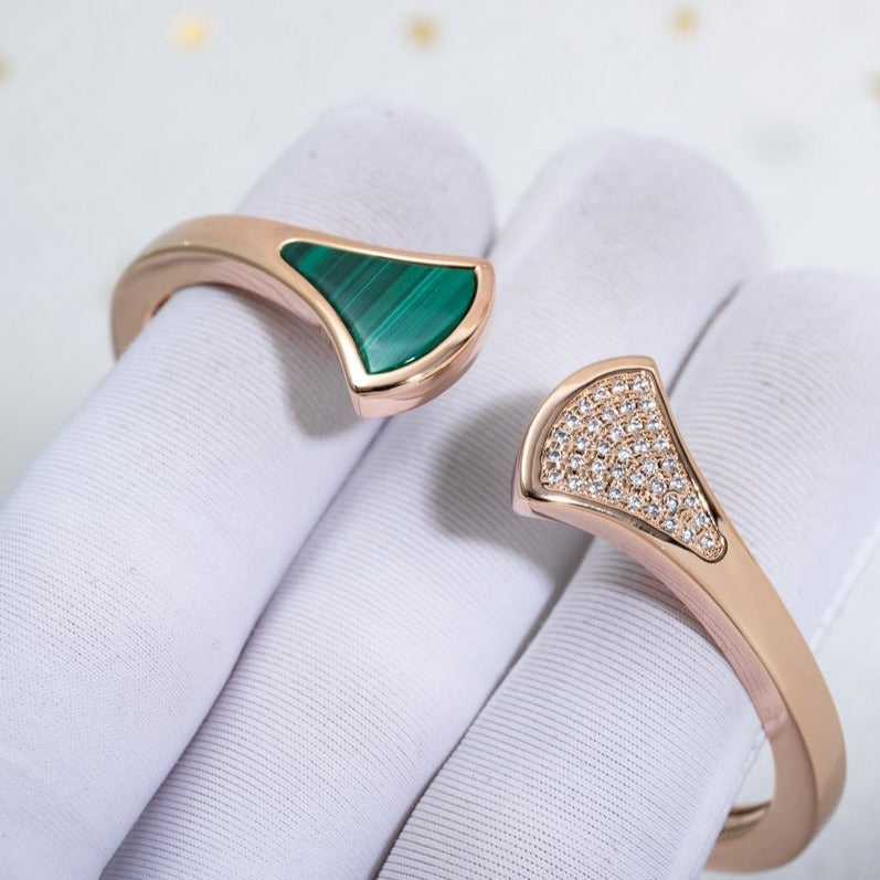 [Echo ]DREAM BRACELET OPEN MALACHITE PINK GOLD
