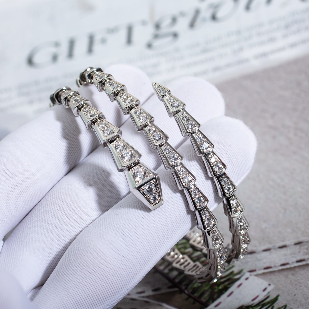 [Echo ]SERPENTI BRACELET SILVER DIAMOND DOUBLE ROW