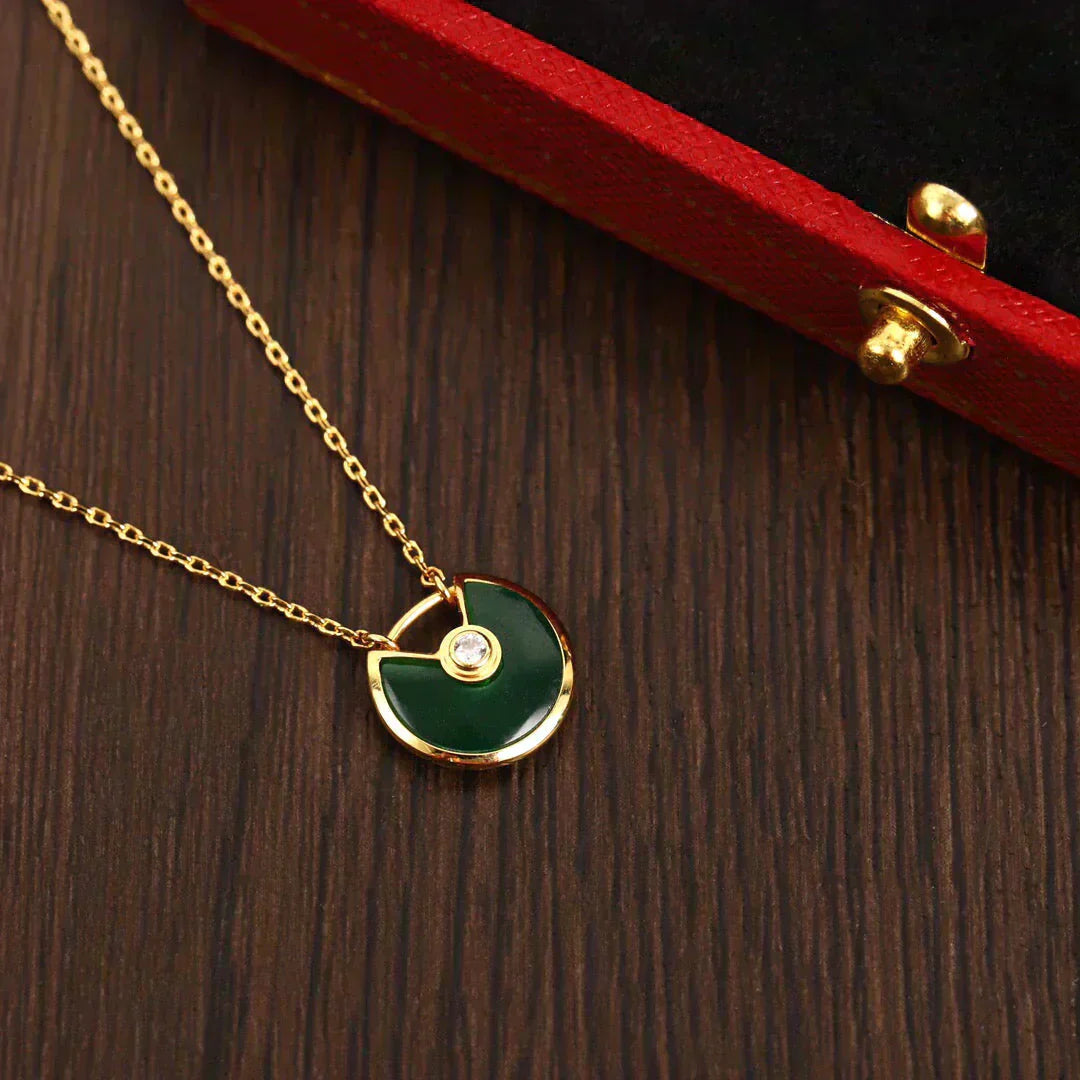 [Echo ]AMULETTE GOLD MALACHITE NECKLACE