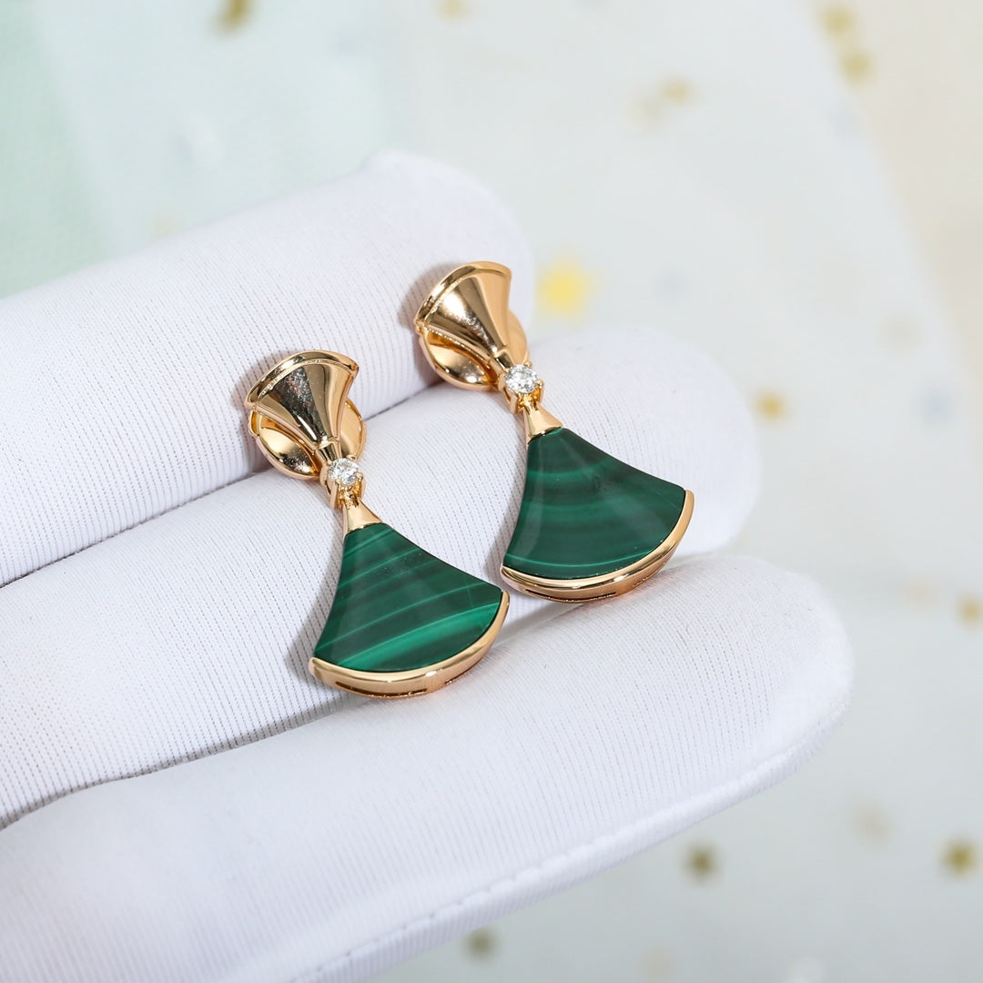 [Echo ]DREAM MALACHITE PINK GOLD EARRINGS