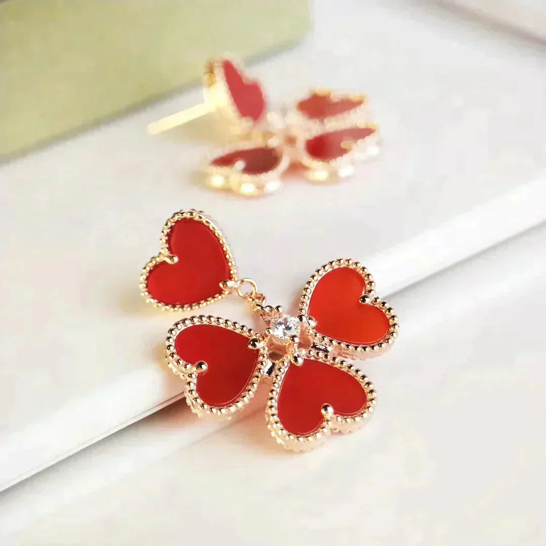 [Echo ]SWEET CLOVER CARNELIAN EARRINGS
