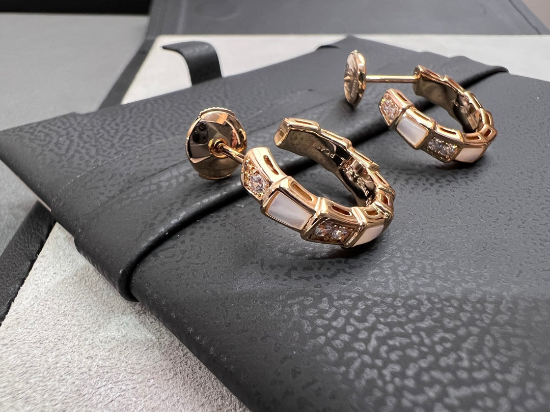 [Echo ]SERPENTI MOP PINK GOLD EARRINGS