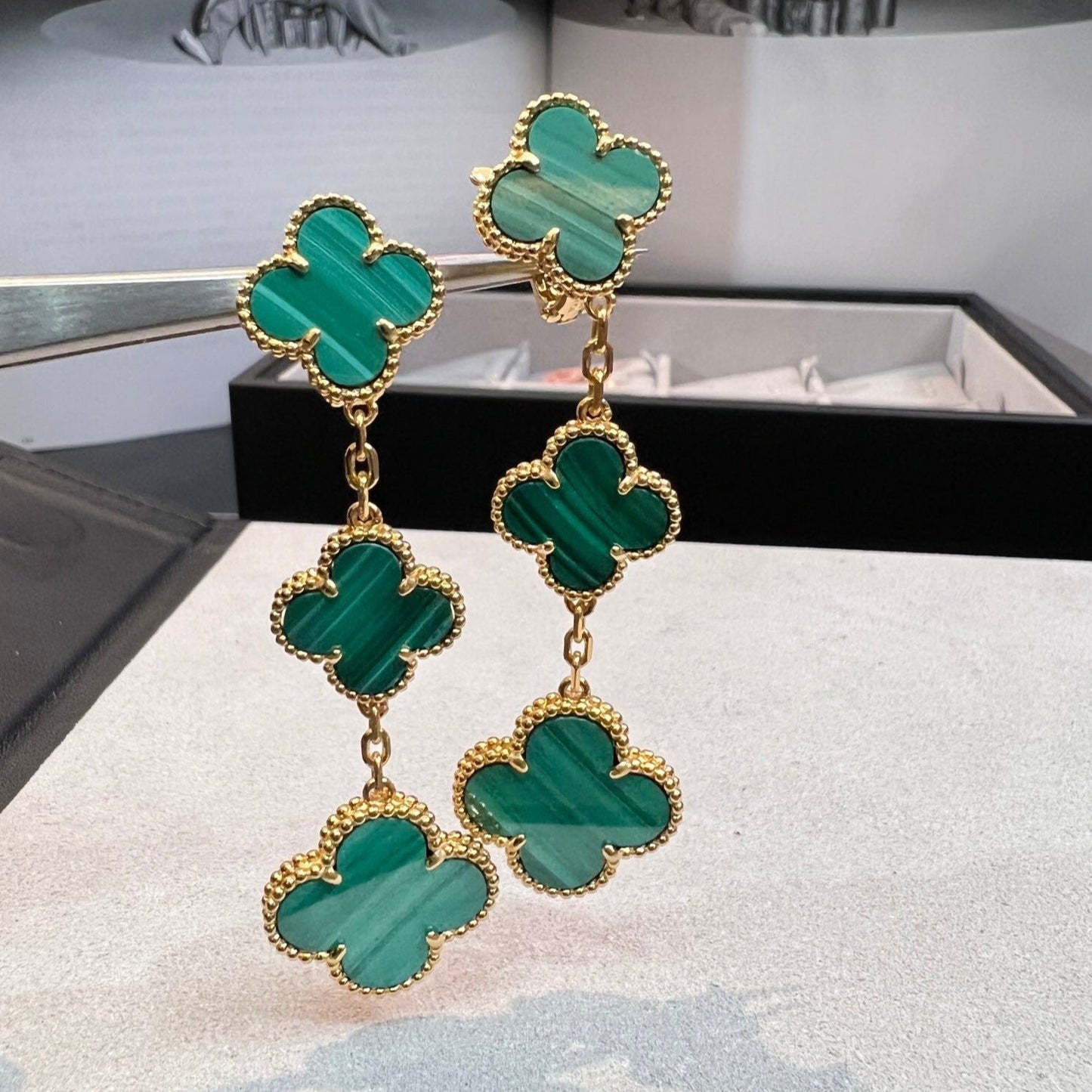 [Echo ]CLOVER MALACHITE 3 MOTIFS GOLD