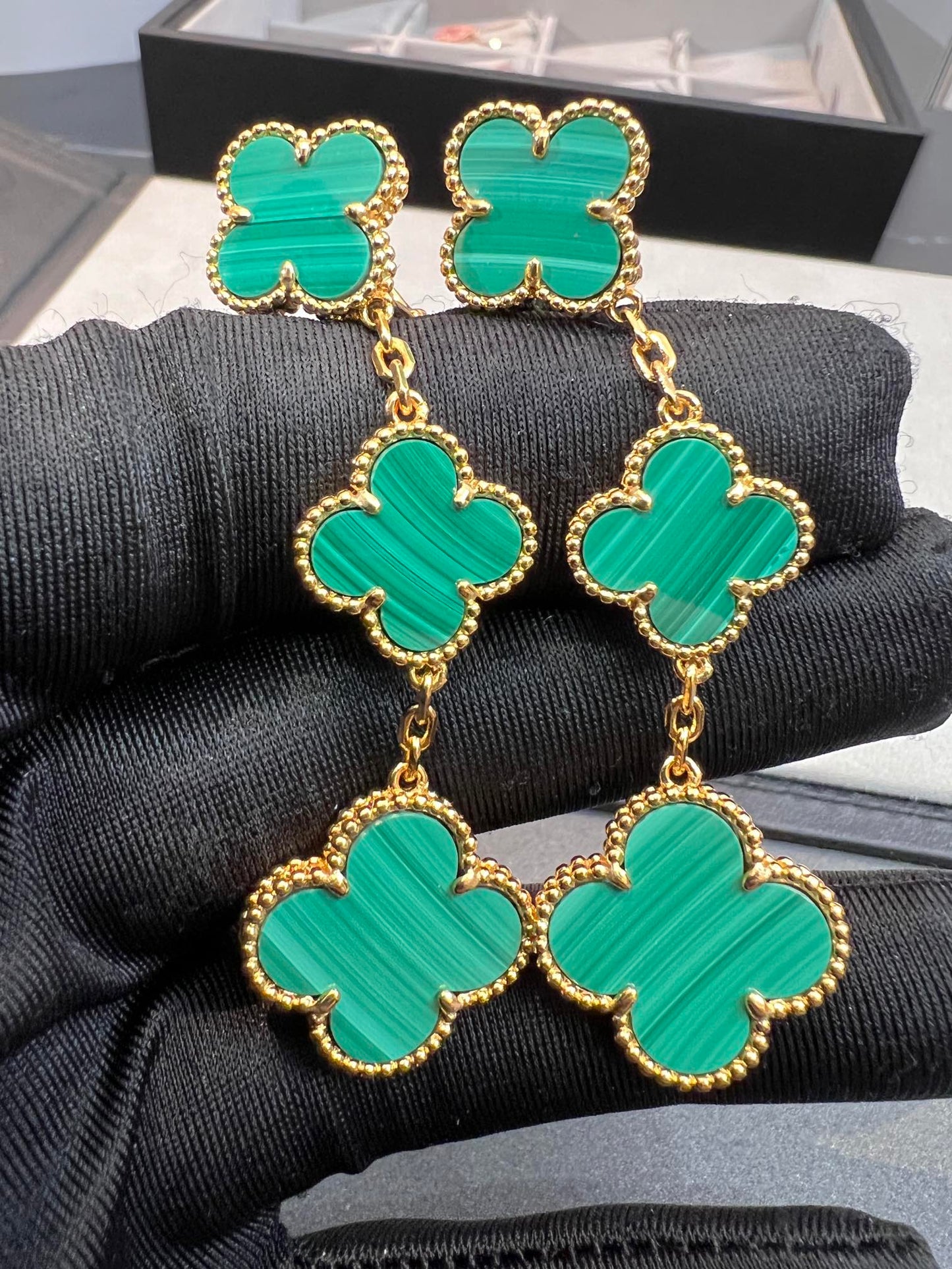[Echo ]CLOVER MALACHITE 3 MOTIFS GOLD