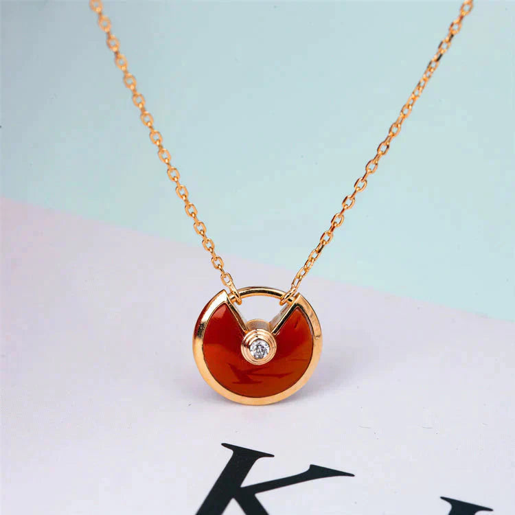 [Echo ]AMULETTE GOLD CARNELIAN ONYX NECKLACE