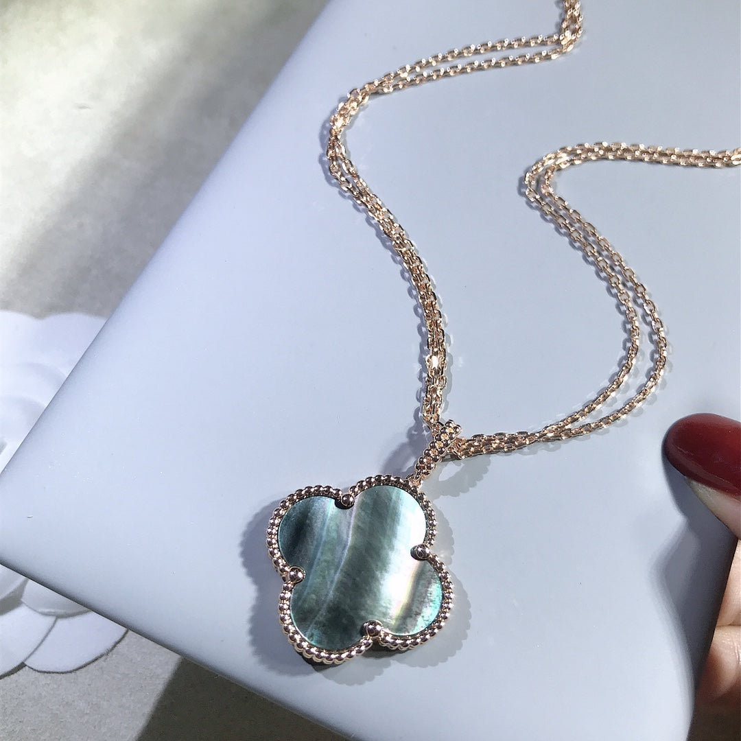 [Echo ]CLOVER 25MM GOLD DARK MOP BIG CLOVER NECKLACE