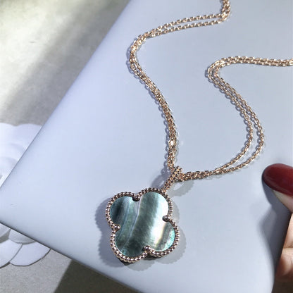 [Echo ]CLOVER 25MM GOLD DARK MOP BIG CLOVER NECKLACE