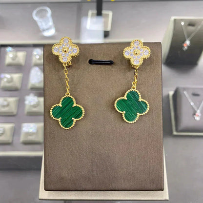 [Echo ]CLOVER  2 MOTIFS  DIAMOND  EARRINGS (MULTIPLE CHOICESç´