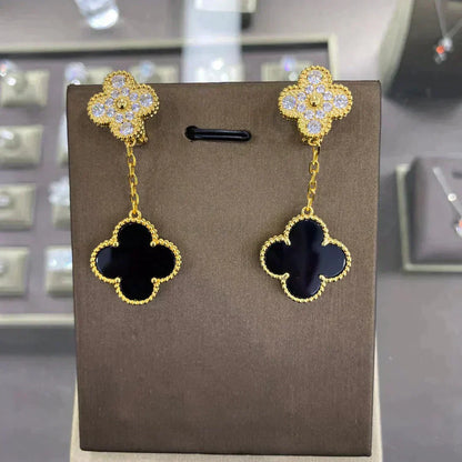 [Echo ]CLOVER  2 MOTIFS  DIAMOND  EARRINGS (MULTIPLE CHOICESç´