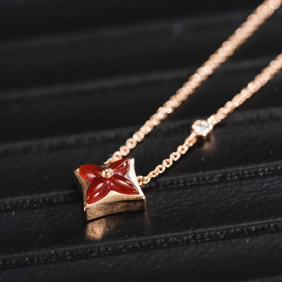 [Echo ]STAR NECKLACE PINK GOLD 1 DIAMOND
