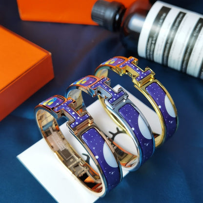 [エコー]H スター＆ムーン ブレスレット 12mm