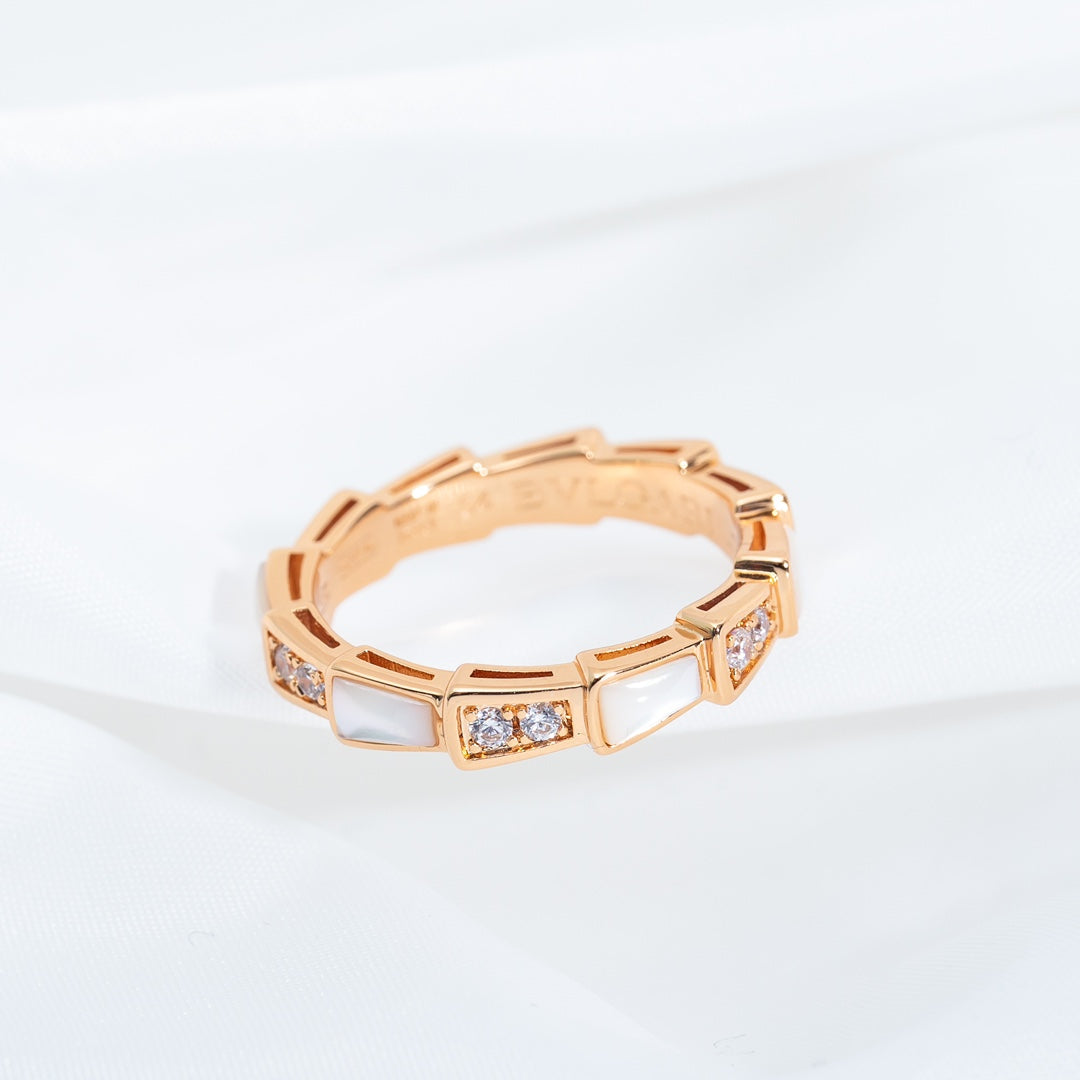 [Echo ]SERPENTI RING PINK GOLD DIAMOND MOP 3MM