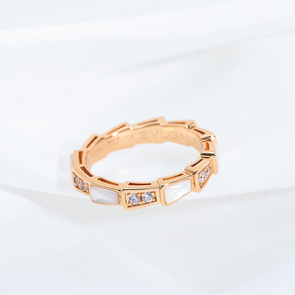 [Echo ]SERPENTI RING PINK GOLD DIAMOND MOP 3MM