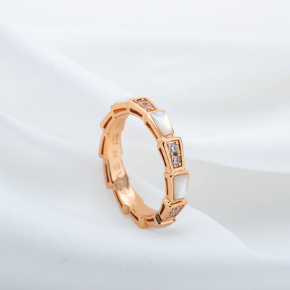 [Echo ]SERPENTI RING PINK GOLD DIAMOND MOP 3MM