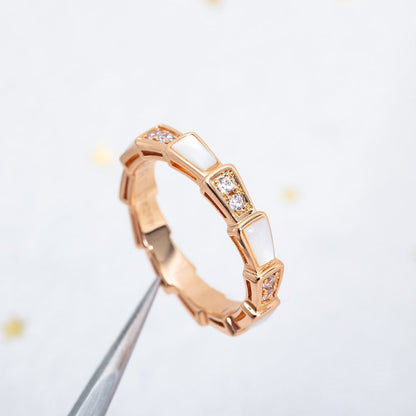 [Echo ]SERPENTI RING PINK GOLD DIAMOND MOP 3MM