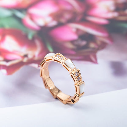 [Echo ]SERPENTI RING PINK GOLD DIAMOND MOP 3MM