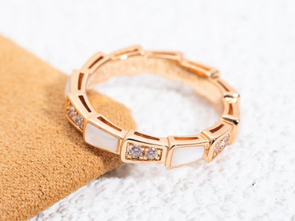 [Echo ]SERPENTI RING PINK GOLD DIAMOND MOP 3MM