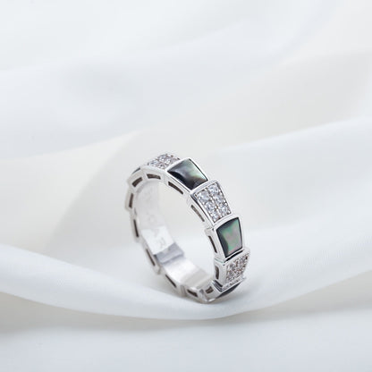 [Echo] SERPENTI RING SILBER DIAMANT SCHWARZ MOP 4MM