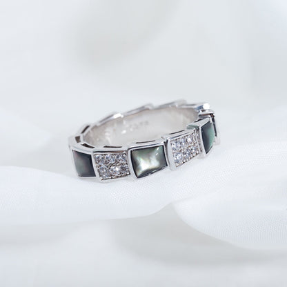 [Echo] SERPENTI RING SILBER DIAMANT SCHWARZ MOP 4MM