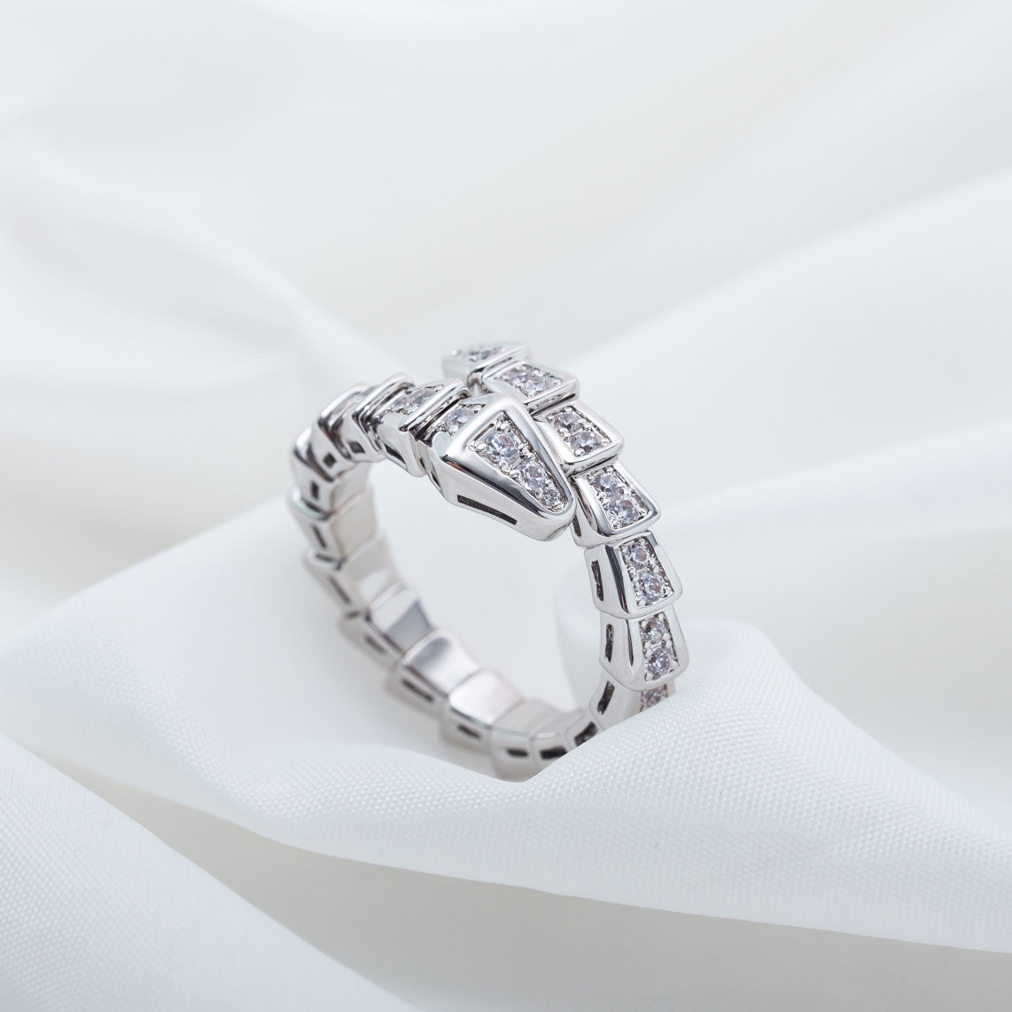 [Echo ]SERPENTI RING SILVER DIAMOND PAVED 4MM