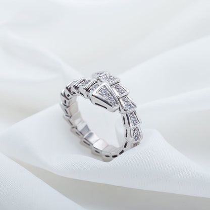 [Echo ]SERPENTI RING SILVER DIAMOND PAVED 4MM