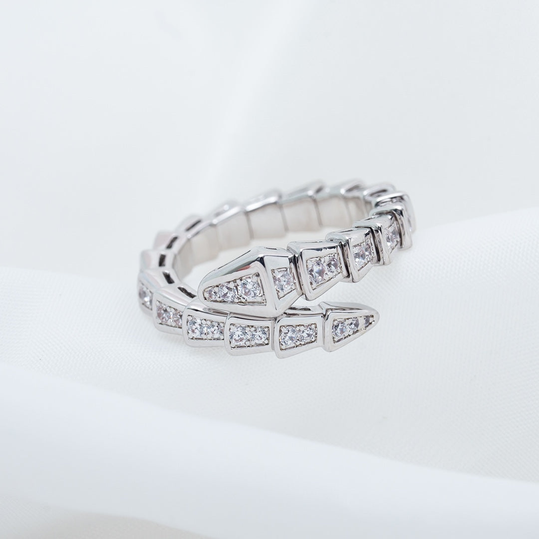 [Echo ]SERPENTI RING SILVER DIAMOND PAVED 4MM